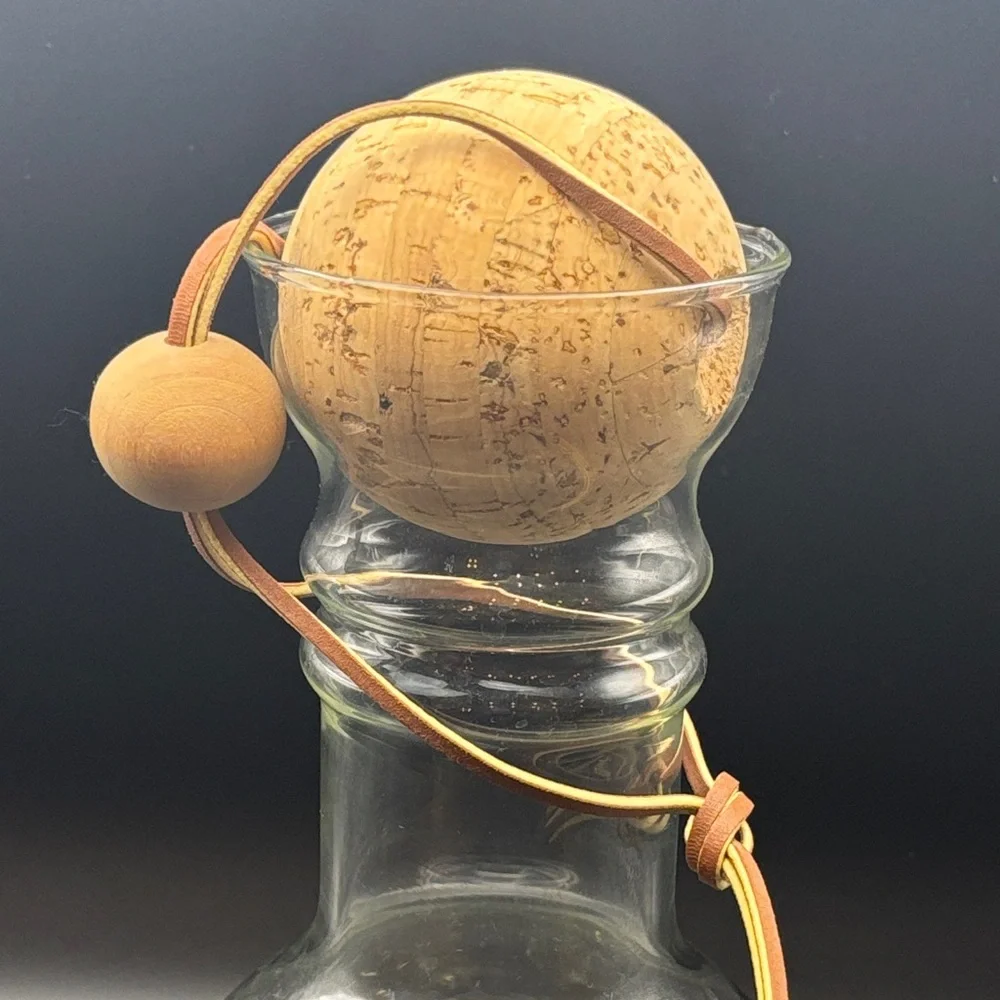 Vintage Pyrex Glass Decanter with Cork Stopper‎